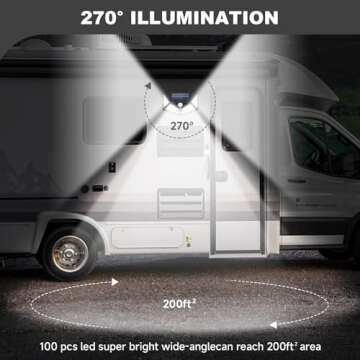 EJYTRVT Solar RV Porch Light - Magnetic Installation, Motion Activated Sensor Light, Camper Exterior LED Lighting, RV Awning Lights for RVs, Trailers, Campers, 5th Wheels, 2 Pack