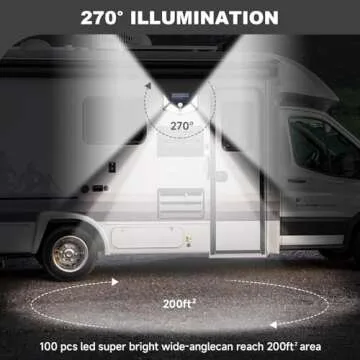 EJYTRVT Solar RV Porch Light - Magnetic Installation, Motion Activated Sensor Light, Camper Exterior LED Lighting, RV Awning Lights for RVs, Trailers, Campers, 5th Wheels, 2 Pack