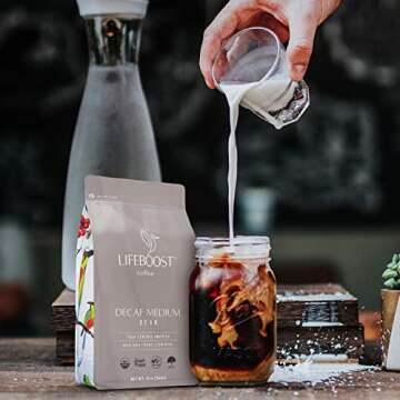 Lifeboost Organic Medium Decaf Coffee Beans - Whole Bean