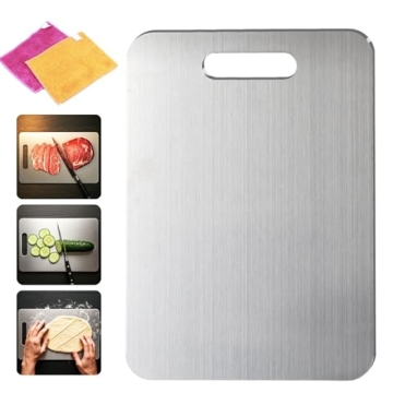 Titanium Cutting Board, 2025 New Upgrade 100% Pure Titanium Cutting Boards for Kitchen, Hygiene & Du...