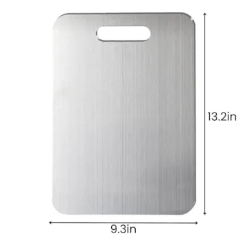 Titanium Cutting Board, 2025 New Upgrade 100% Pure Titanium Cutting Boards for Kitchen, Hygiene & Durability Non Stick Titanium Chopping Board, Double sided Titanium Cutting Mat (13 x 9 in)