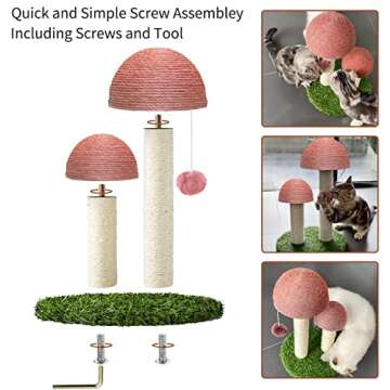 DONORO 18" Mushroom Cat Scratching Post for Kittens