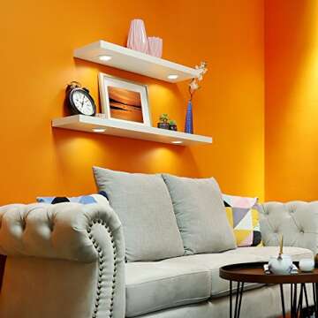 48 Inch Touch-Sensing LED Floating Shelf for Home Use