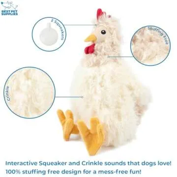Best Pet Supplies Chicken Crinkle Plush Dog Toy for Dogs