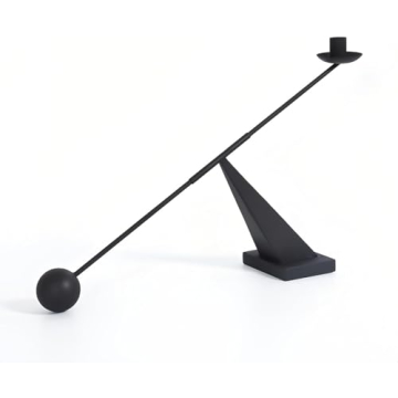 TerkCo Black Metal Modern Candlestick Holders for Decor