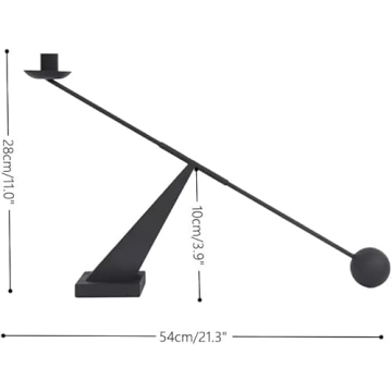 TerkCo Black Metal Modern Candlestick Holders for Decor