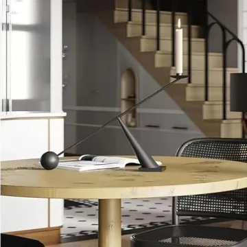 TerkCo Black Metal Modern Candlestick Holders for Decor