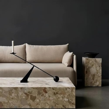 TerkCo Black Metal Modern Candlestick Holders for Decor