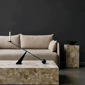 TerkCo Black Metal Modern Candlestick Holders for Decor