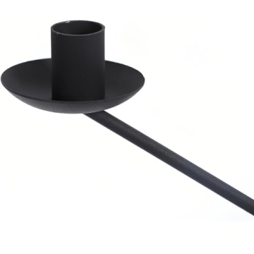 TerkCo Black Metal Modern Candlestick Holders for Decor