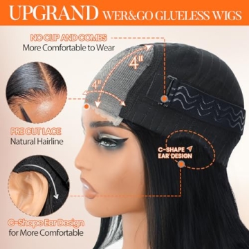 AISI Bob Wig Human Hair Glueless Pre Plucked 8 Inch