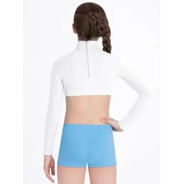 Capezio Girls' Turtleneck Crop Top for Cheer and Dance