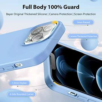 LOVE 3000 Compatible with iPhone 13 Pro Case 6.1 inch(2021) | Premium Liquid Silicone | Soft Anti-Scratch Microfiber Lining Full-Body Protection Case for iPhone 13 Pro Women Girls, Light Blue