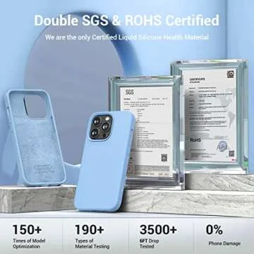 LOVE 3000 Compatible with iPhone 13 Pro Case 6.1 inch(2021) | Premium Liquid Silicone | Soft Anti-Scratch Microfiber Lining Full-Body Protection Case for iPhone 13 Pro Women Girls, Light Blue