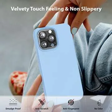 LOVE 3000 Compatible with iPhone 13 Pro Case 6.1 inch(2021) | Premium Liquid Silicone | Soft Anti-Scratch Microfiber Lining Full-Body Protection Case for iPhone 13 Pro Women Girls, Light Blue