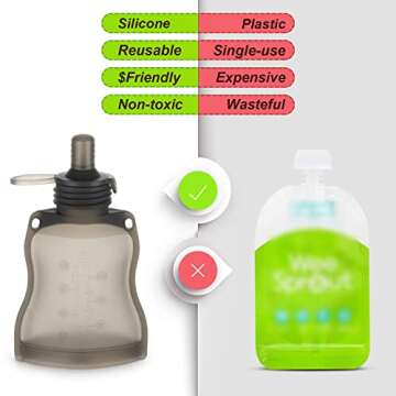 Haakaa Reusable Silicone Baby Food Pouch - Multi-Use