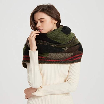 SEPTEMBER HOME Camo Pashmina Winter Scarf Camoflauge Blanket Outdoor Fashion Scarf Wraps Shawl Handmade Scarves for Woman Man (Camo)