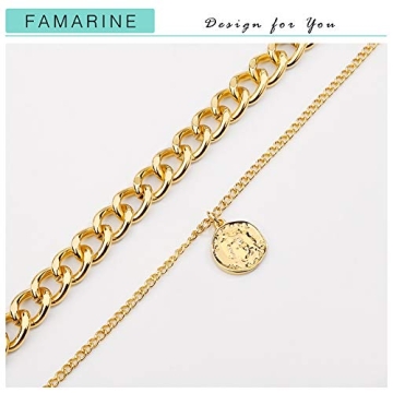 FAMARINE Gold Choker Chain Necklace for Women and Men