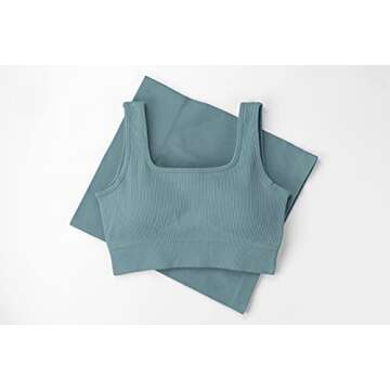 FAFOFA Womens Yoga Pants Sport Bra Booty Shorts Set