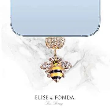 ELISE & FONDA 3D Honey Bee Charm Anti Dust Plug for iPhone