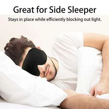 Sleep Mask for Women Men, 3D Contoured 100% Blackout Cup Blindfold Eye Mask for Sleeping Non Pressure Washable Eye Shade Covers with Adjustable Strap for Side Sleeper, Travel, Meditation