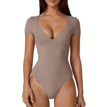 QINSEN Summer Bodysuit: Flattering V Neck Design for Women - Perfect for Stylish Outfits