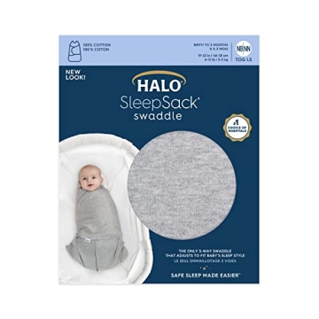 HALO Cotton Sleepsack Swaddle 3-Way Adjustable for Infants