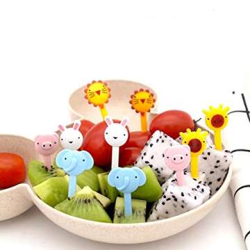 Animal Fruit Food Picks 38PCS, Bento Box Picks, LKAKA Mini Cartoon Animal Food Toothpicks, Lunch Ben...