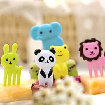 Animal Fruit Food Picks 38PCS, Bento Box Picks, LKAKA Mini Cartoon Animal Food Toothpicks, Lunch Bento Forks Picks for Kids