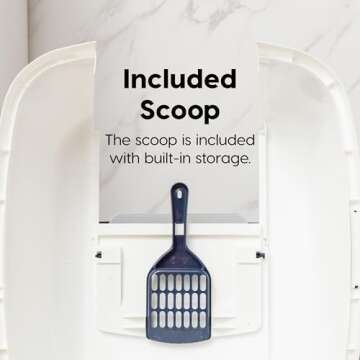 IRIS USA Cat Litter Box with Handle and Scoop for Easy Use