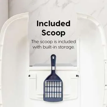 IRIS USA Cat Litter Box with Handle and Scoop for Easy Use