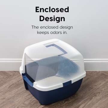 IRIS USA Cat Litter Box with Handle and Scoop for Easy Use