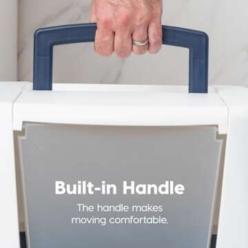 IRIS USA Cat Litter Box with Handle and Scoop for Easy Use