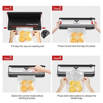 Bonsenkitchen Compact Vacuum Sealer for Dry & Moist Foods
