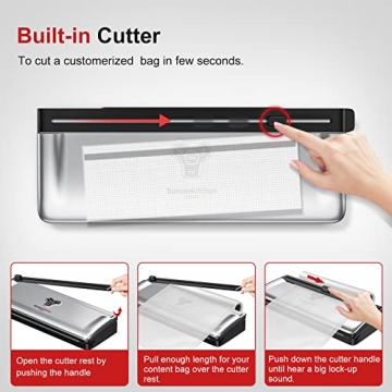 Bonsenkitchen Compact Vacuum Sealer for Dry & Moist Foods