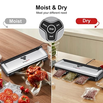 Bonsenkitchen Compact Vacuum Sealer for Dry & Moist Foods