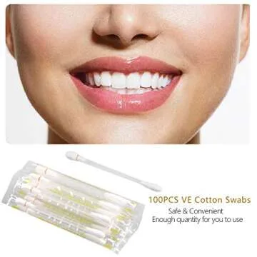 100Pcs Lips Oil Cotton Swabs Disposable Oil Q-tip Applicators for Protect Lip Gum Anti-Dry Moisture Use Before Teeth Whitening