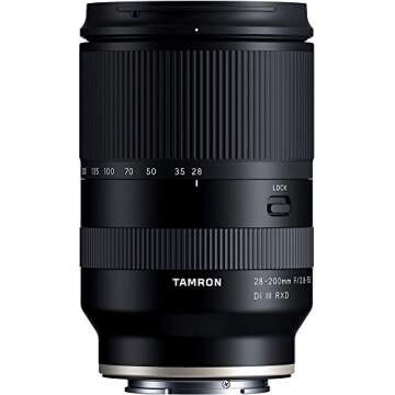 Tamron 28-200 F/2.8-5.6 Di III RXD for Sony Mirrorless Full Frame/APS-C E-Mount, Model Number: AFA071S700, Black