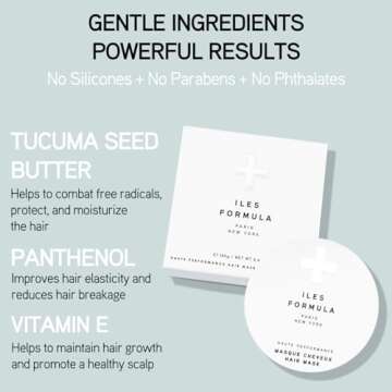 ILES FORMULA Haute Performance Hair Mask - Strengthen and Nourish All Hair Types - For Healthy Hair & Scalp + Color Safe (6.4 Oz)