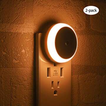 SerieCozy LED Night Light Plug in Nightlight with Dusk to Dawn Sensor Smart Warm White Night Wall Li...