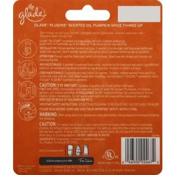 Glade PlugIns Refills Air Freshener Starter Kit, Scented and Essential Oils for Home and Bathroom, Pumpkin Spice Things Up, 0.67 Fl Oz, 1 Warmer + 1 Refill