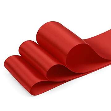 Humphrey's Craft Premium 3 Inch Scarlet Red Satin Ribbon for All Occasions