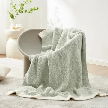 Snuggle Sac Heather Sage Green Throw Blanket for All Seasons