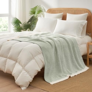 Snuggle Sac Heather Sage Green Throw Blanket for All Seasons