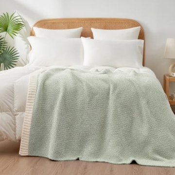 Snuggle Sac Heather Sage Green Throw Blanket for All Seasons