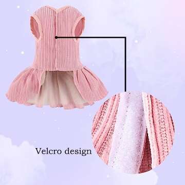 Chic Dog Striped Dress With Harness And Leash Set