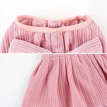 Chic Dog Striped Dress With Harness And Leash Set