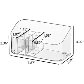 Jenoudar Small Makeup Organizer, Slim Cosmetic Display Case,Multifunctional Desktop Stationery Storage Tray,Clear Acrylic Skincare Organizers for Bathroom Countertop/Medicine Cabinet/Vanity