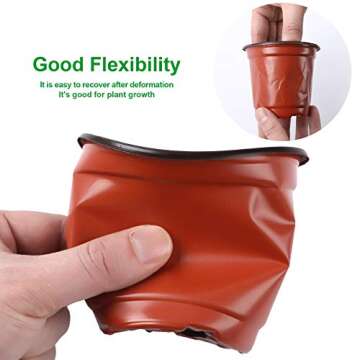 Augshy Nursery Pot, 110 Pcs 4" Plastic Plants Pot,Seed Starting Pots, Indoor Outdoor Seeding pots