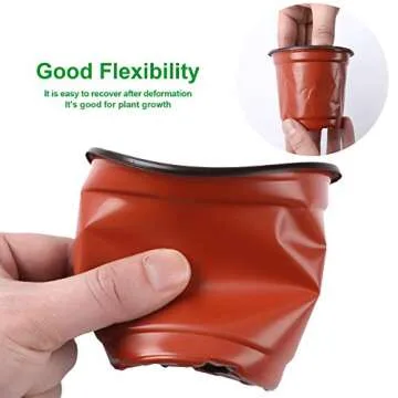 Augshy Nursery Pot, 110 Pcs 4" Plastic Plants Pot,Seed Starting Pots, Indoor Outdoor Seeding pots